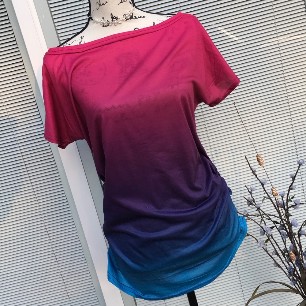 Smoking Hot Jeweled Neck Ombré Top💘